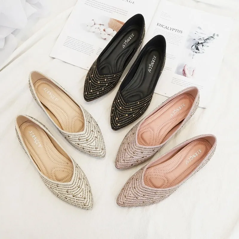 Belifi Versatile Diamond Slope Heel Comfortable Doudou Shoes