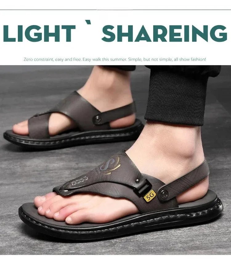 Comfort and Style Men’s Luxury Soft-Soled Anti-Slip Outdoor  Beach Shoe Sandals