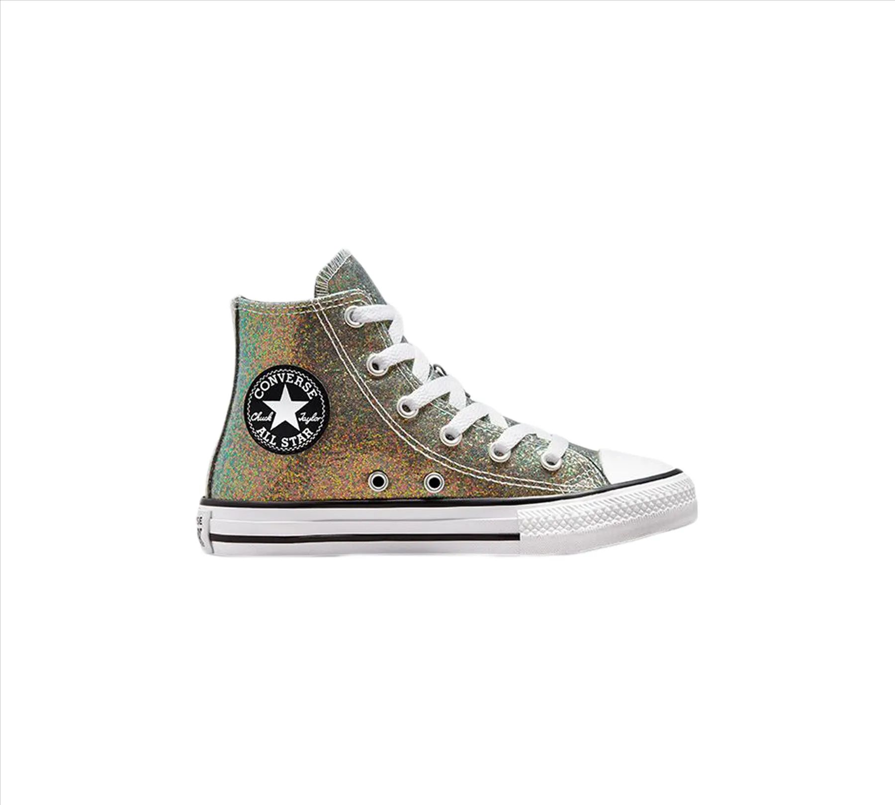 Converse Women's Junior Winter Glitter Chuck Taylor All Star 672097C Shoes Gold UK 10-5.5