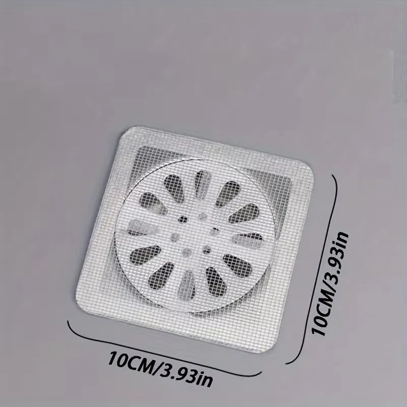 Disposable Shower Drain Hair Catchers - Mesh Strainer Covers for Floor Sinks and Bathroom Accessories
