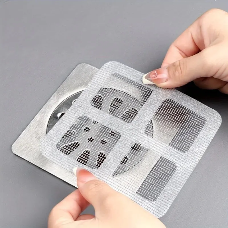 Disposable Shower Drain Hair Catchers - Mesh Strainer Covers for Floor Sinks and Bathroom Accessories