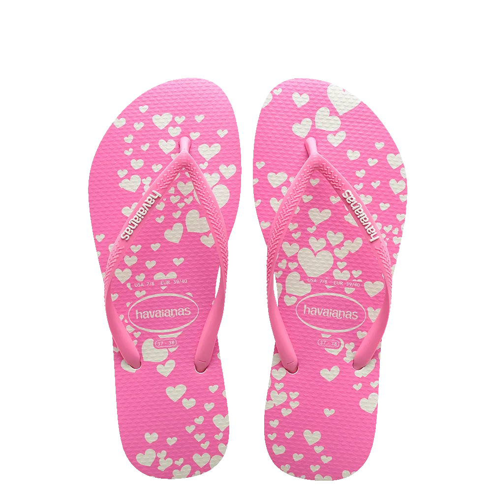 Kids Slim Mini Hearts Flip Flops