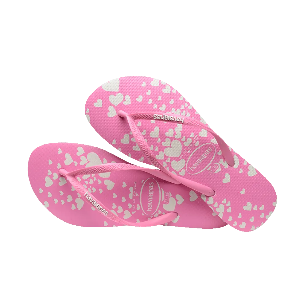 Kids Slim Mini Hearts Flip Flops