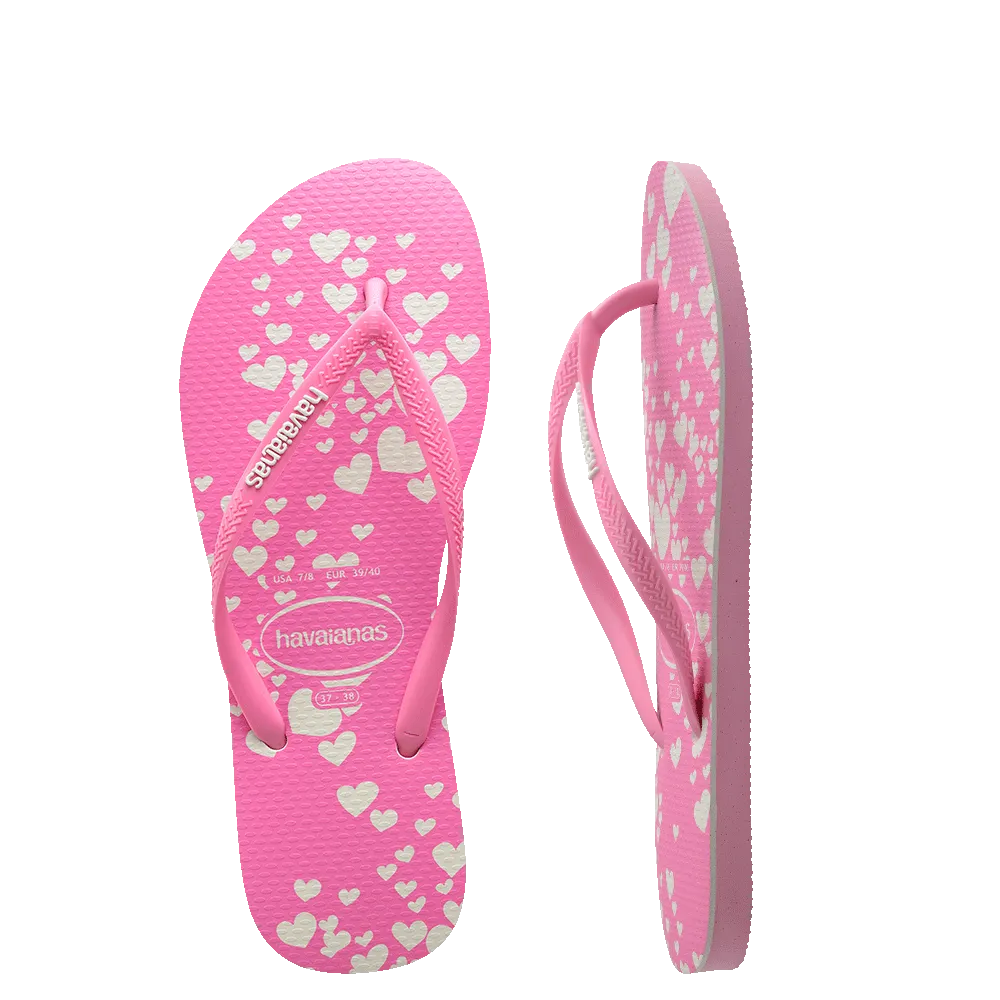 Kids Slim Mini Hearts Flip Flops