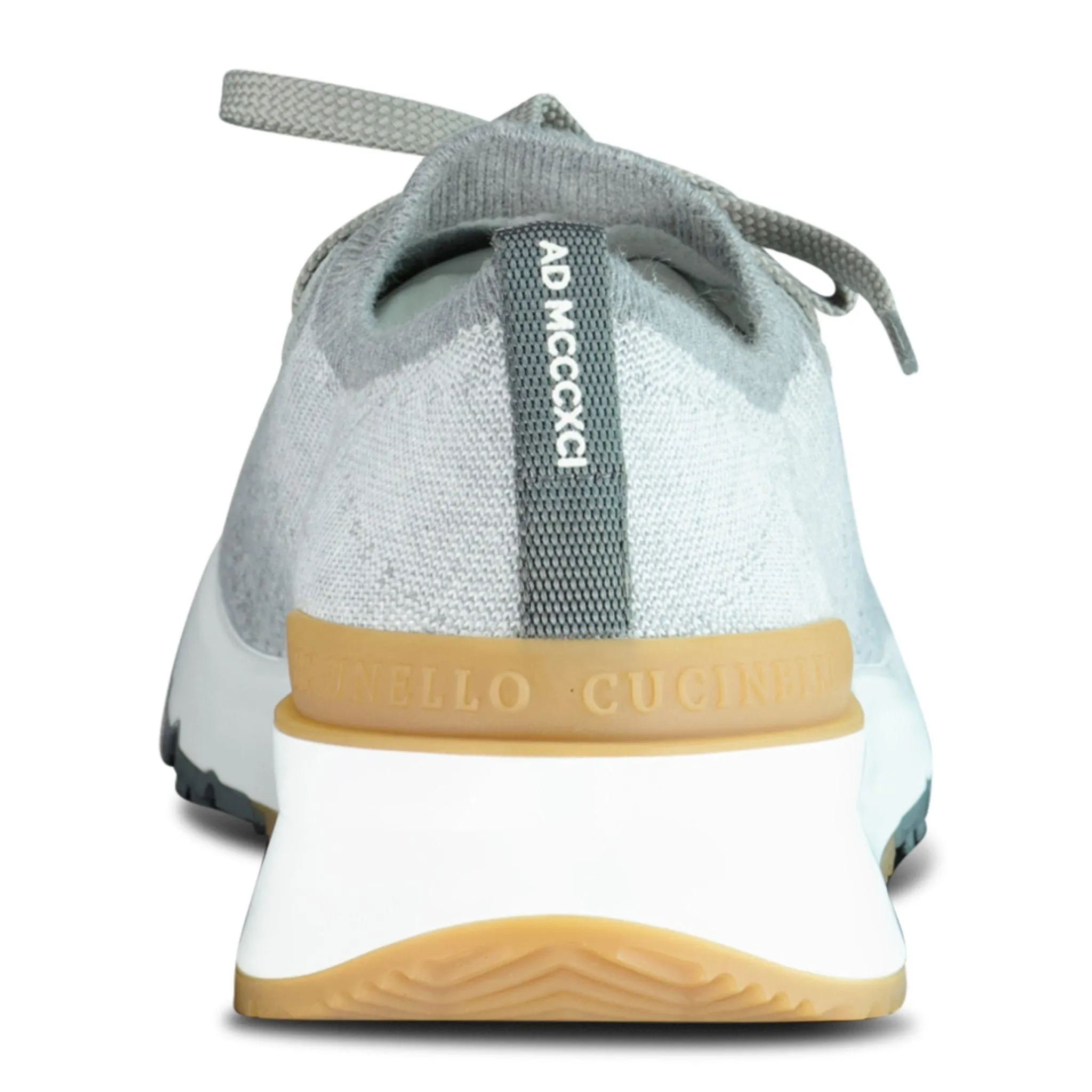 Knitted Lace Up Trainers Grey
