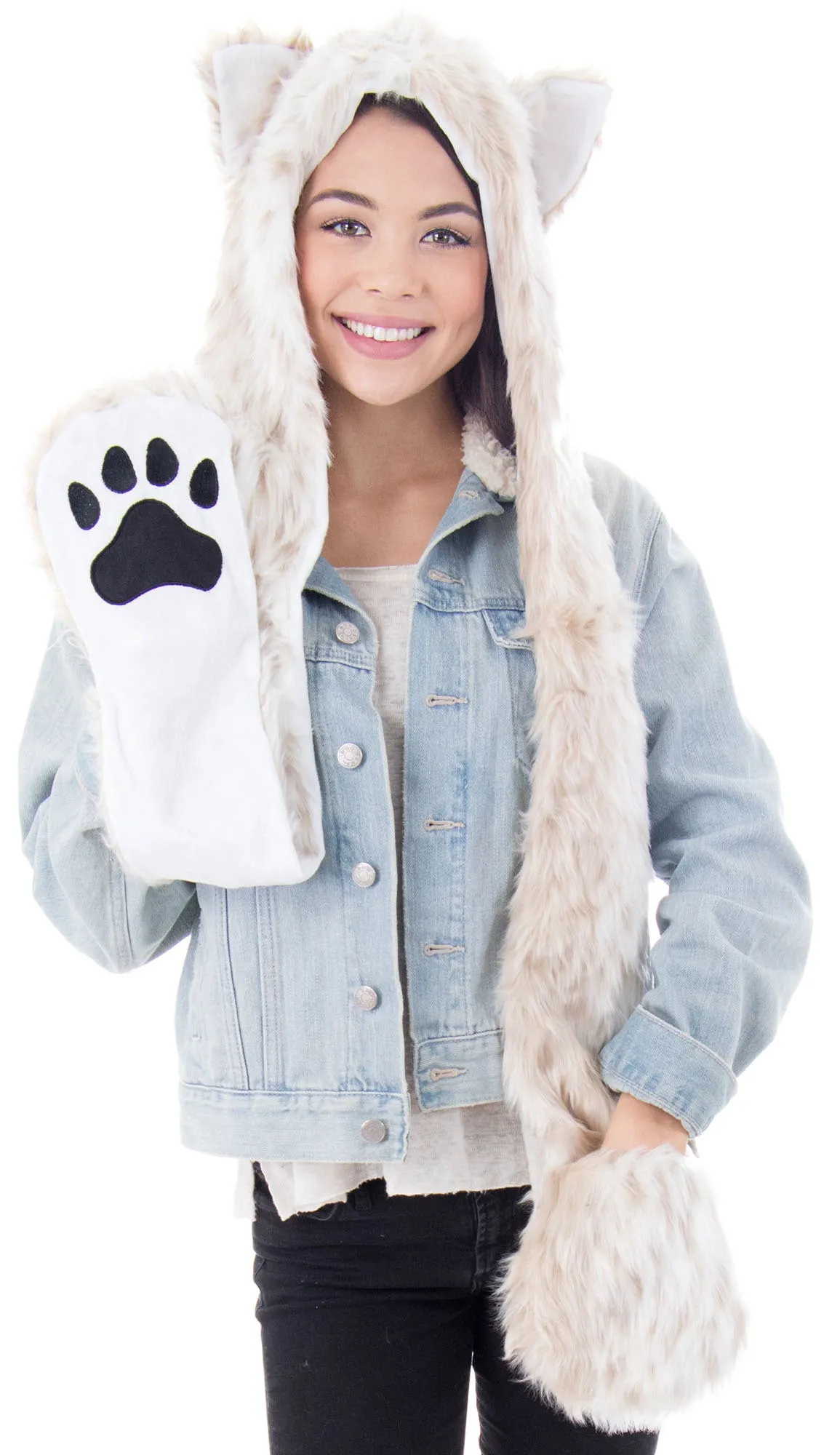 Ladies' Winter 3-in-1 Multi-Functional Animal Hat, Scarf, Mitten Combo