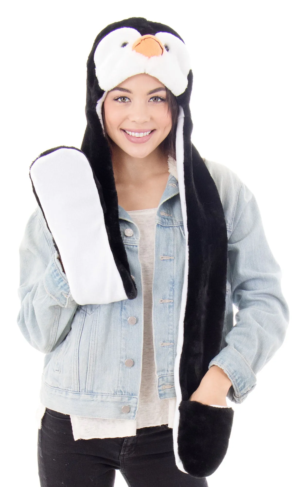 Ladies' Winter 3-in-1 Multi-Functional Animal Hat, Scarf, Mitten Combo