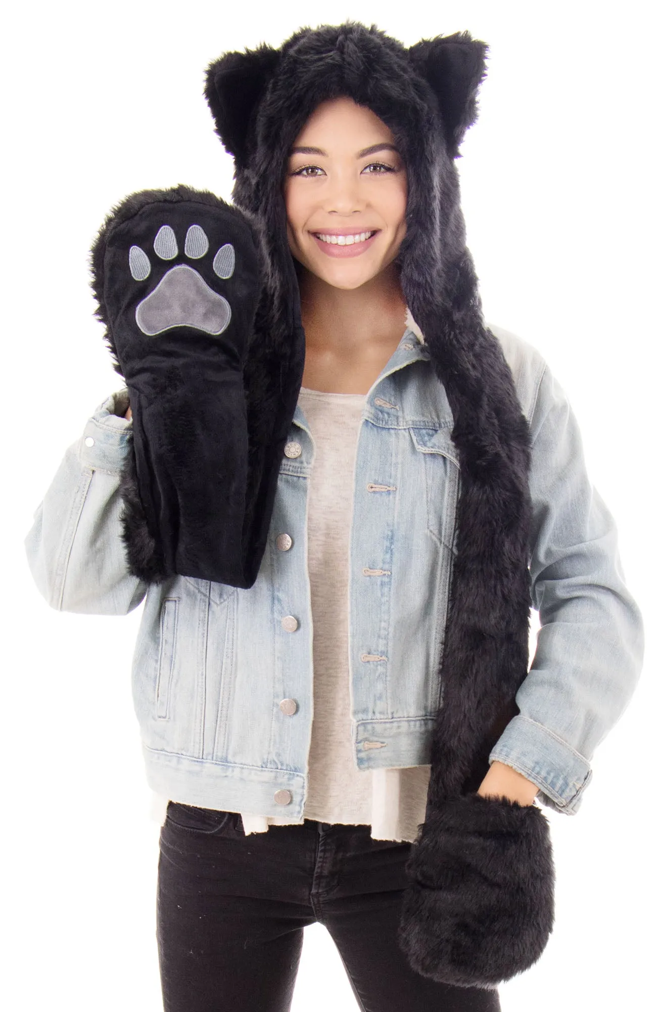Ladies' Winter 3-in-1 Multi-Functional Animal Hat, Scarf, Mitten Combo