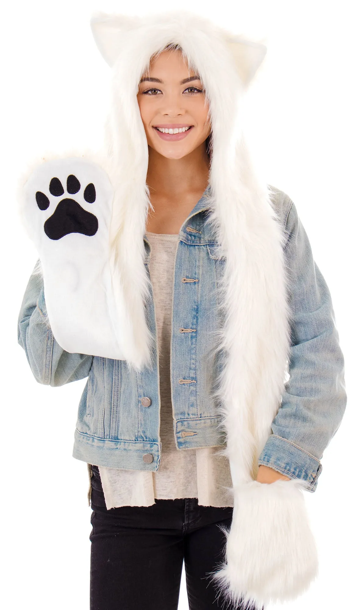 Ladies' Winter 3-in-1 Multi-Functional Animal Hat, Scarf, Mitten Combo