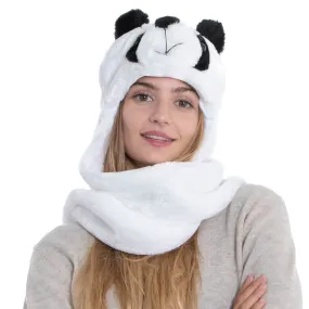 Ladies' Winter 3-in-1 Multi-Functional Animal Hat, Scarf, Mitten Combo