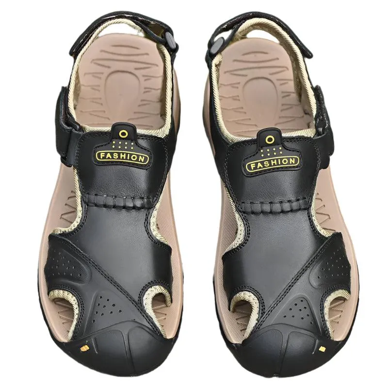 Men’s Genuine Leather Summer Sandals | Outdoor Gladiator Roman Style