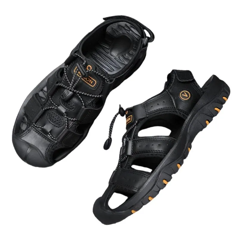 Men’s Genuine Leather Summer Sandals | Outdoor Gladiator Roman Style