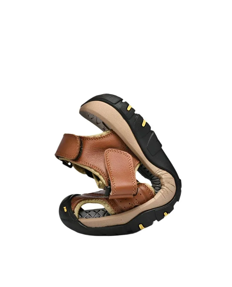 Men’s Genuine Leather Summer Sandals | Outdoor Gladiator Roman Style