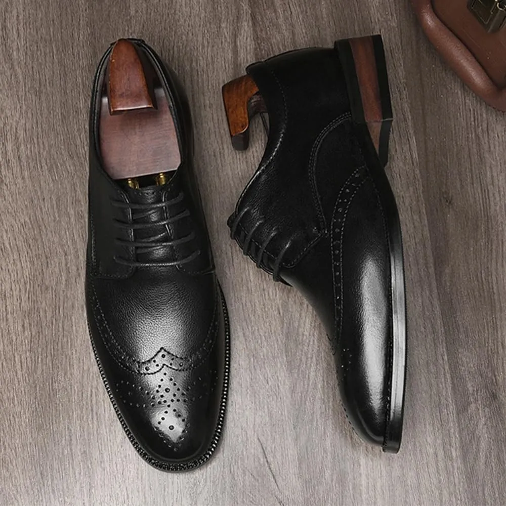 Mens Leather Shoes Dress Shoes Business Office Wedding Lightweight All-Day Comfort Non-Slip Soft Sole Penny