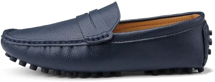 Men's Loafers Shoes Square Toe PU Leather Penny Driving Loafers Flat Heel Lightweight Flexible Classic Prom Slip-ons