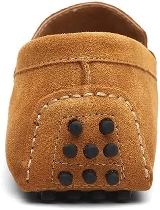 Mens Loafers Square Toe Nubuck Leather Penny Driving Shoes Resistant Comfortable Flat Heel Party Slip On