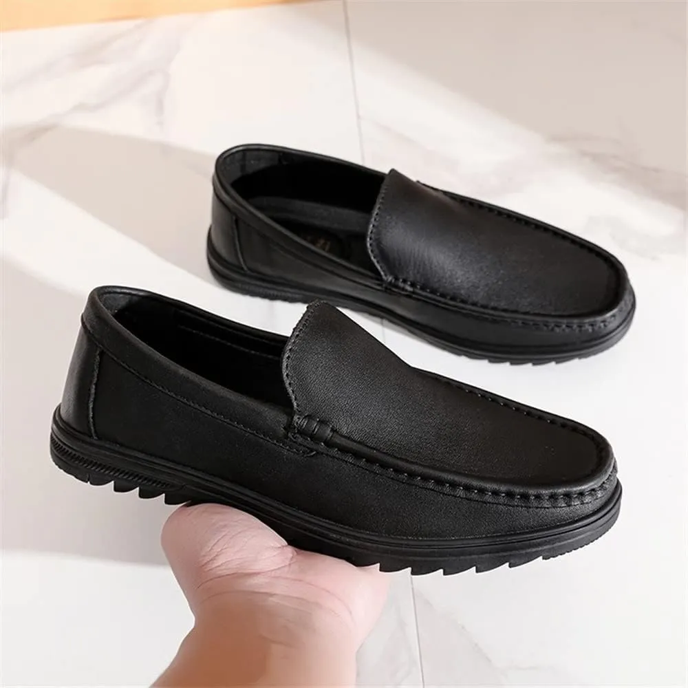 Mens Loafers Venetian Loafers Round Toe Simple Leather Slip Resistant Lightweight Comfortable Prom Casual Slip-ons