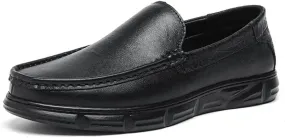 Mens Loafers Venetian Loafers Round Toe Simple Leather Slip Resistant Lightweight Comfortable Prom Casual Slip-ons