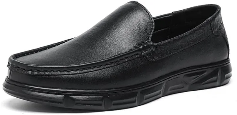 Mens Loafers Venetian Loafers Round Toe Simple Leather Slip Resistant Lightweight Comfortable Prom Casual Slip-ons