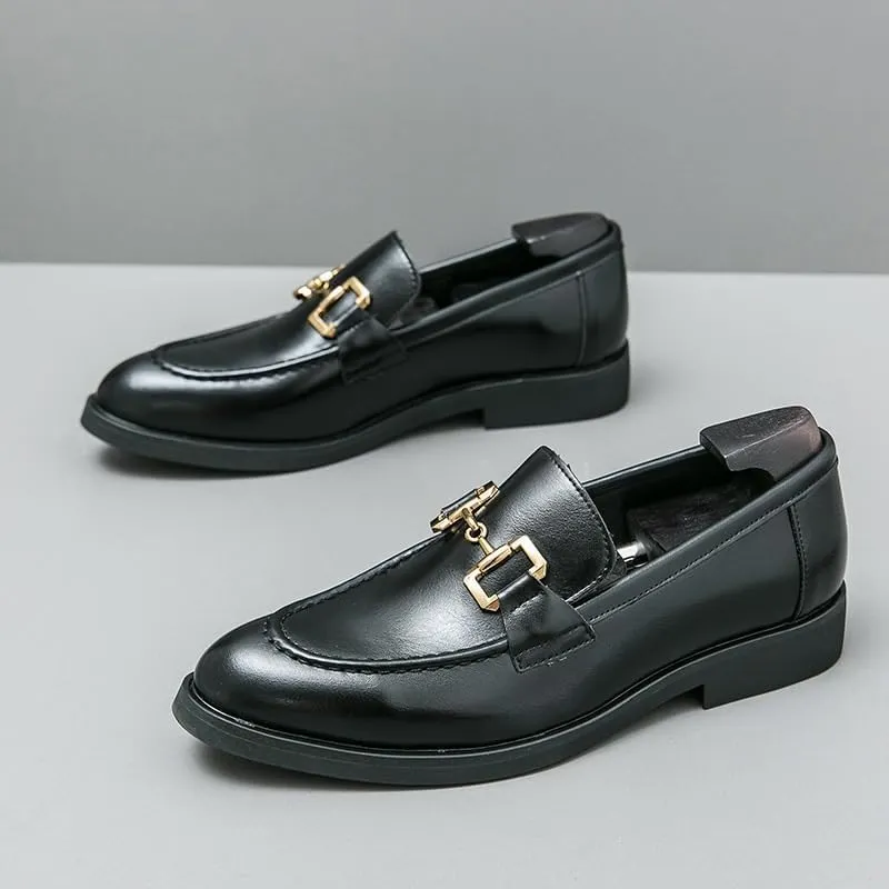 Mens Oxfords Shoes Party Loafer Leather Formal Business Casual Comfortable Dress Shoes Slip-ons Leather Fashion Oxford Shoes