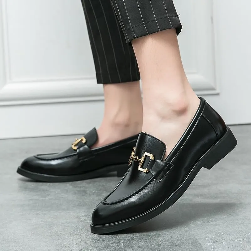 Mens Oxfords Shoes Party Loafer Leather Formal Business Casual Comfortable Dress Shoes Slip-ons Leather Fashion Oxford Shoes