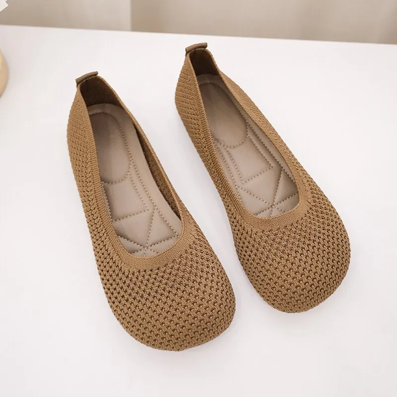 Nanccy Weaving Breathable Loafers  Comfortable Walking Casual Flats Shoes WF06