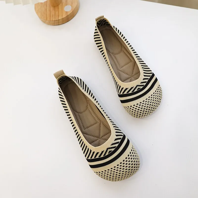 Nanccy Weaving Breathable Loafers  Comfortable Walking Casual Flats Shoes WF06