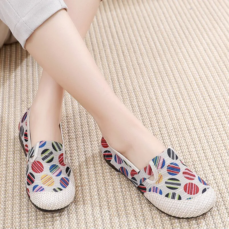 Nanccy Weaving Breathable Loafers  Comfortable Walking Casual Flats Shoes WF09