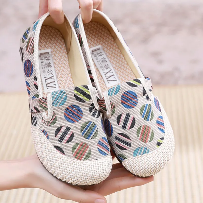 Nanccy Weaving Breathable Loafers  Comfortable Walking Casual Flats Shoes WF09