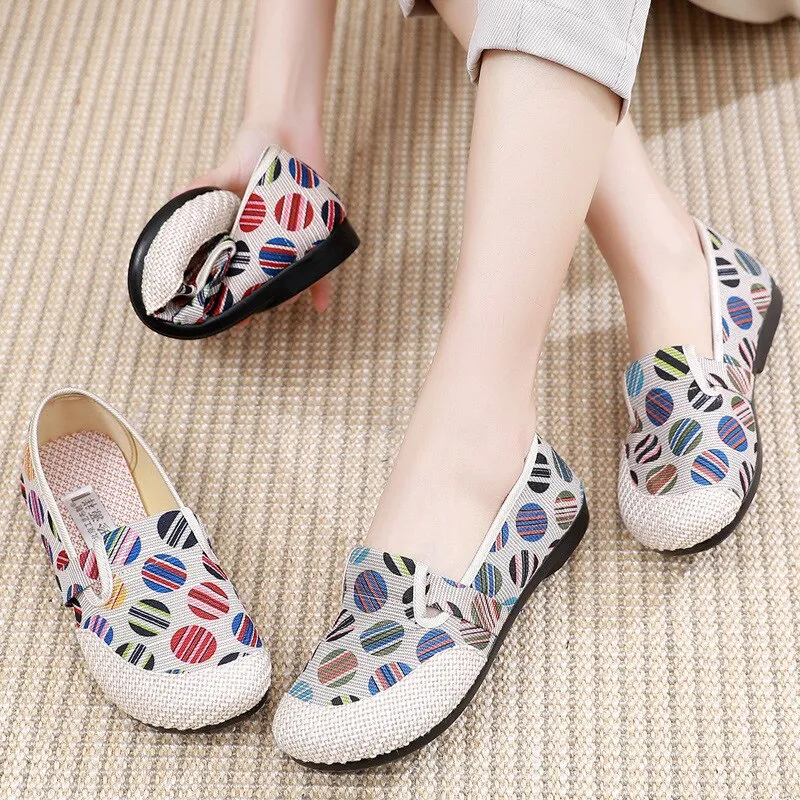 Nanccy Weaving Breathable Loafers  Comfortable Walking Casual Flats Shoes WF09