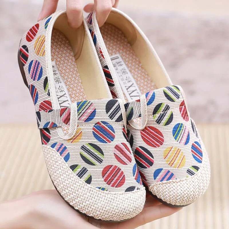 Nanccy Weaving Breathable Loafers  Comfortable Walking Casual Flats Shoes WF09