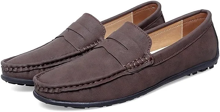New Mens Loafers Penny Loafers PU Leather Driving Loafers Comfortable Anti-Slip Flexible Outdoor Slip-ons