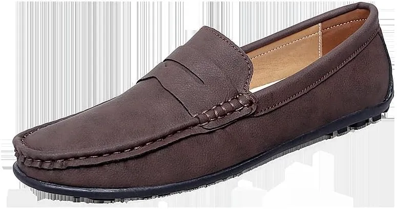 New Mens Loafers Penny Loafers PU Leather Driving Loafers Comfortable Anti-Slip Flexible Outdoor Slip-ons