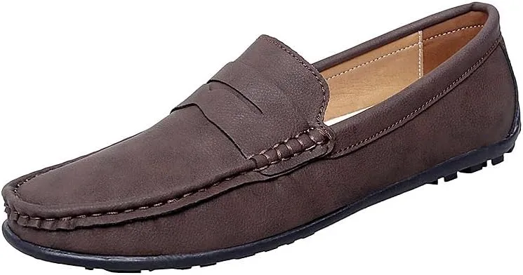 New Mens Loafers Penny Loafers PU Leather Driving Loafers Comfortable Anti-Slip Flexible Outdoor Slip-ons