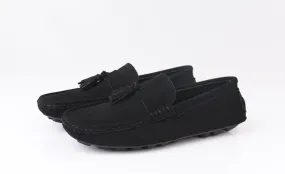 New Men's Loafers Round Toe Nubuck Leather Driving Loafers with Tassel Comfortable Flexible Resistant Classic Outdoor Slip On