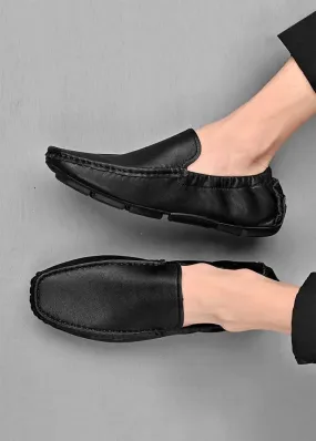 New Mens Loafers Shoe Square Toe Nubuck Leather Moccasins Driving Shoes Flexible Lightweight Comfortable Walking Slip On