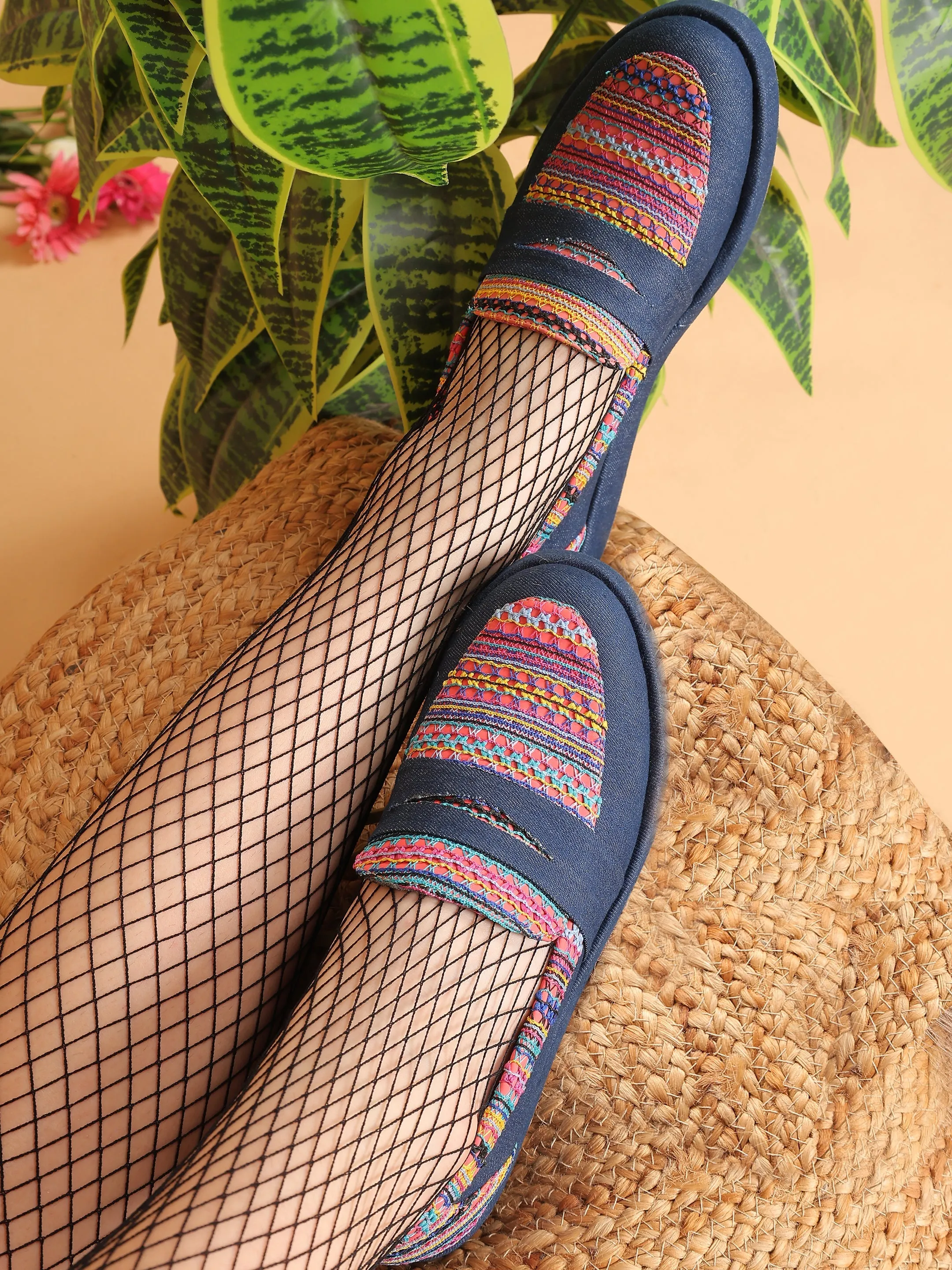 Patakha Guddi Blue Handcrafted Loafers