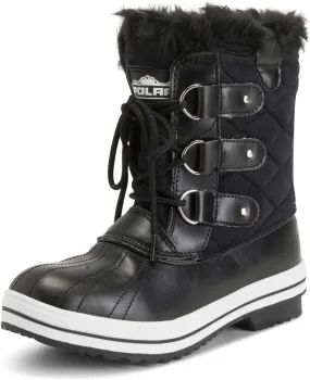 Polar Products Womens Snow Boot Quilted Short Winter Snow Rain Warm Waterproof Boots