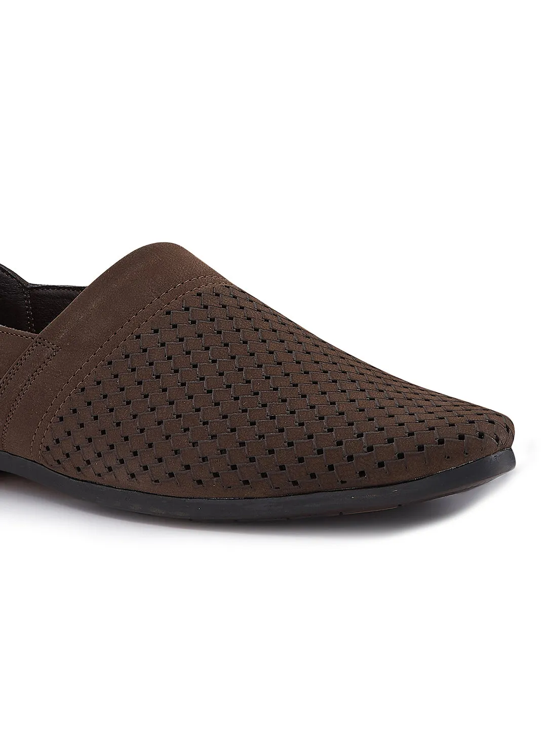 Regal Mens Laser Cut Suede Casual Slip Ons