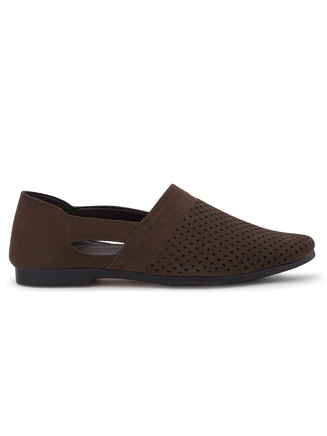 Regal Mens Laser Cut Suede Casual Slip Ons