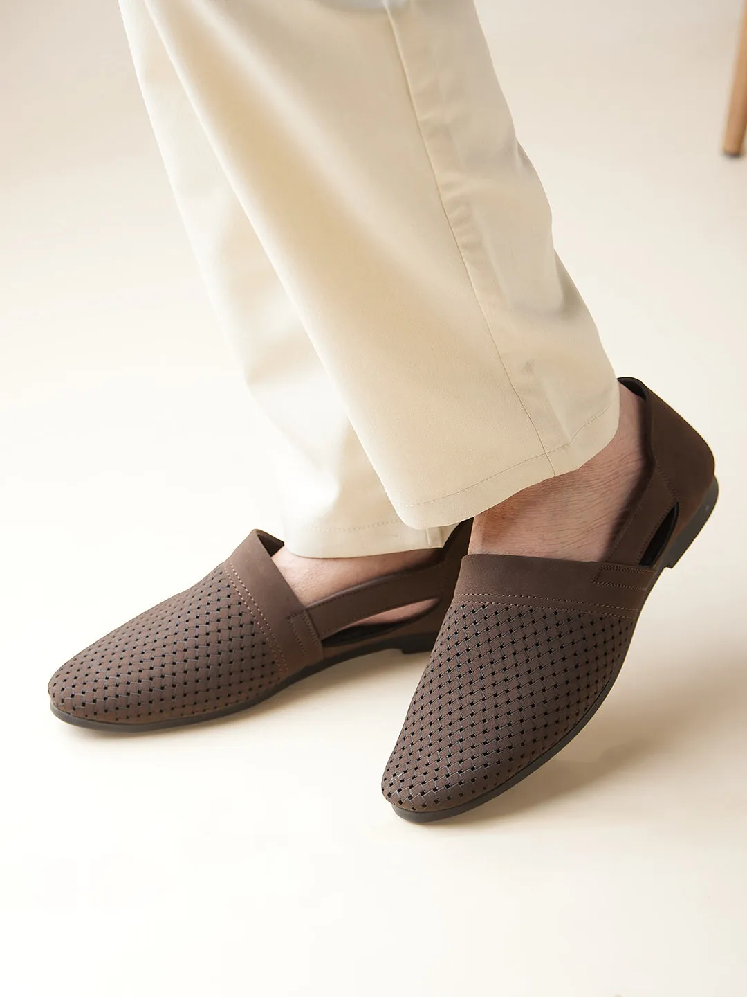 Regal Mens Laser Cut Suede Casual Slip Ons