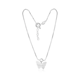 Sterling Silver Butterfly Charm 25cm Anklet