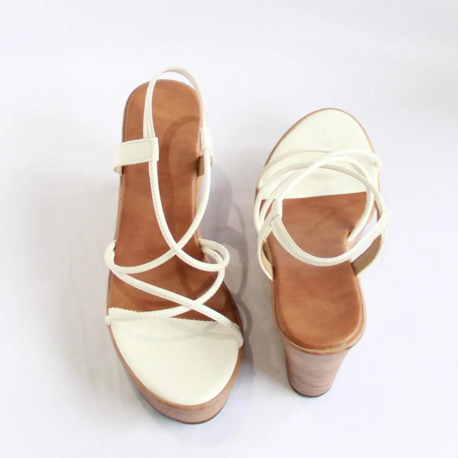 Strappy Wedges - White