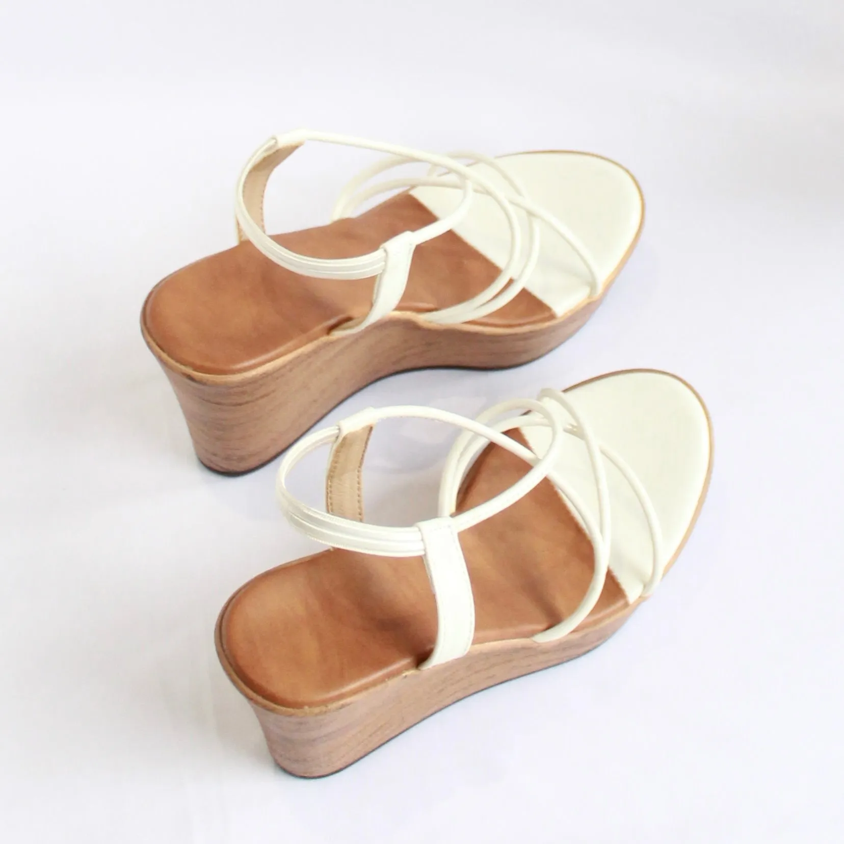 Strappy Wedges - White