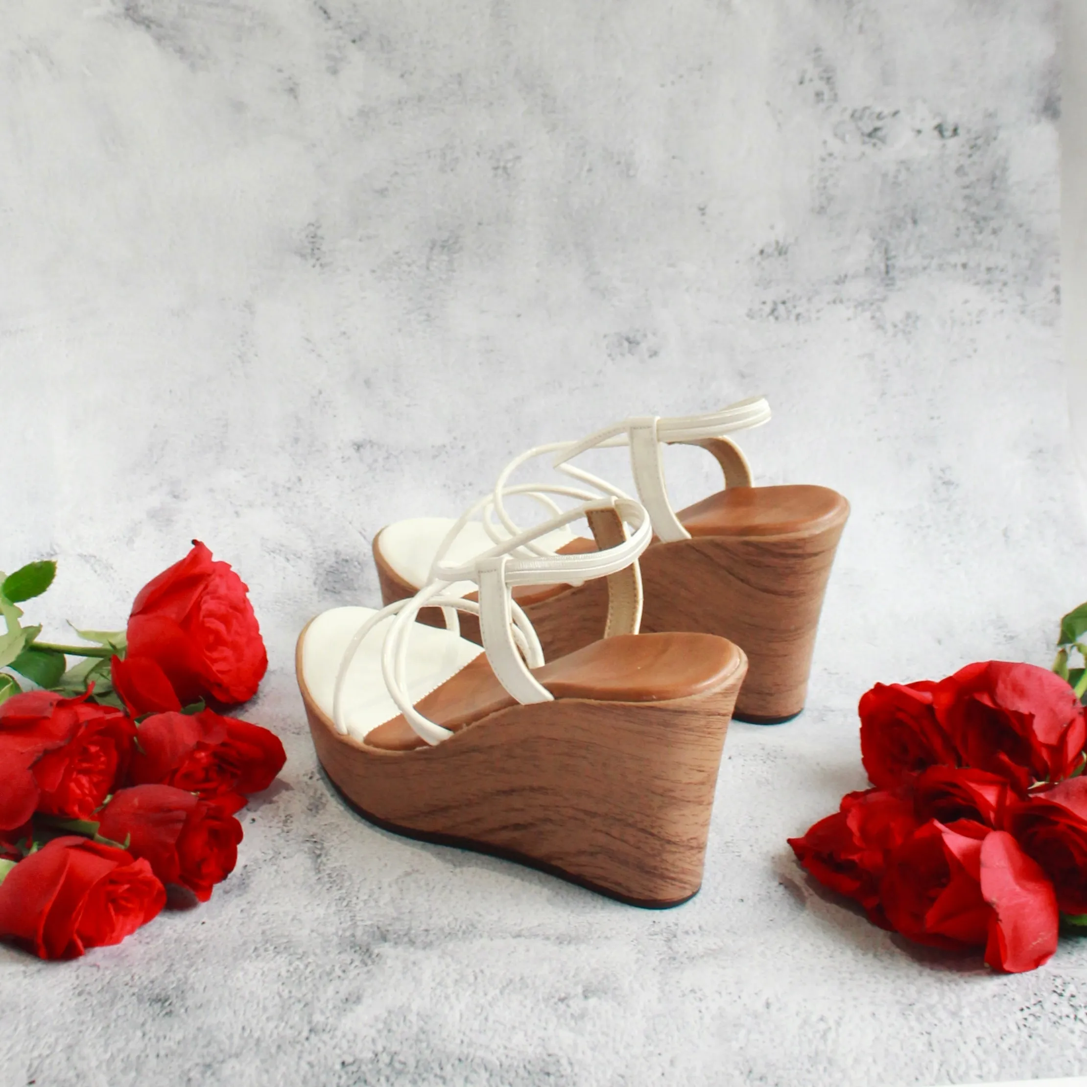 Strappy Wedges - White