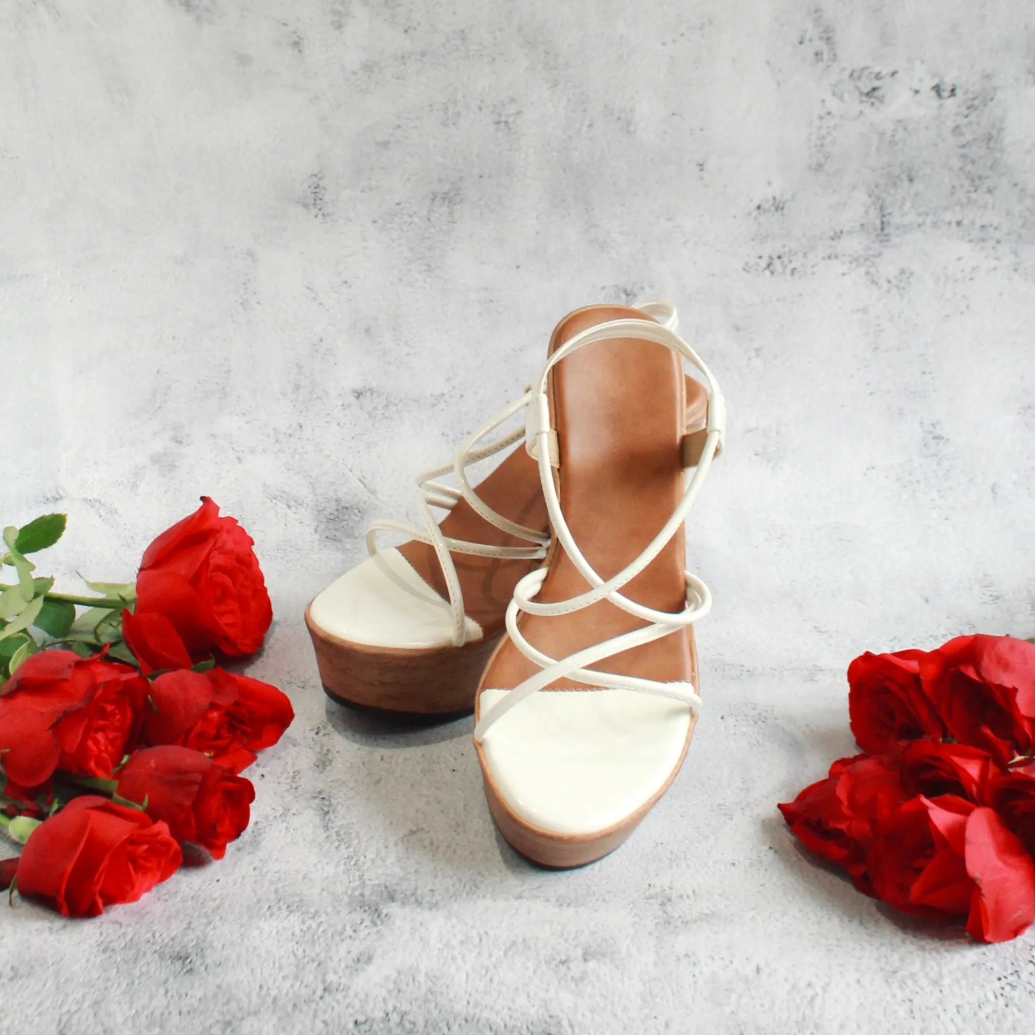 Strappy Wedges - White