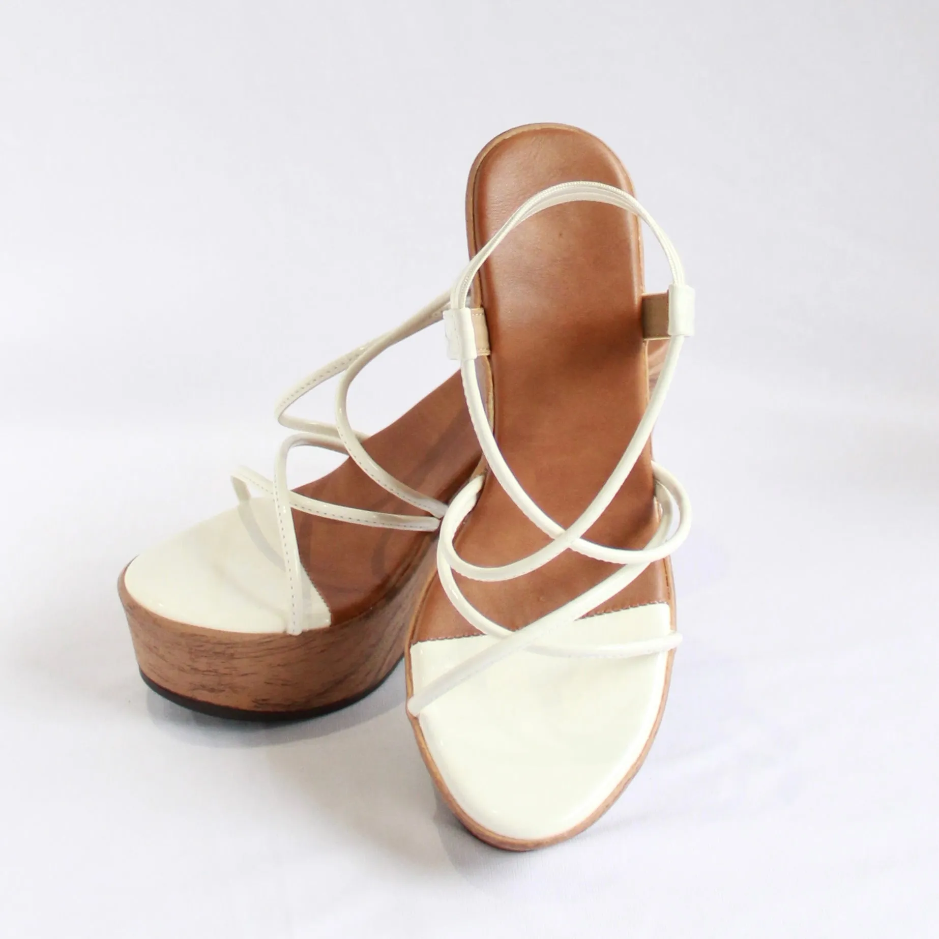 Strappy Wedges - White