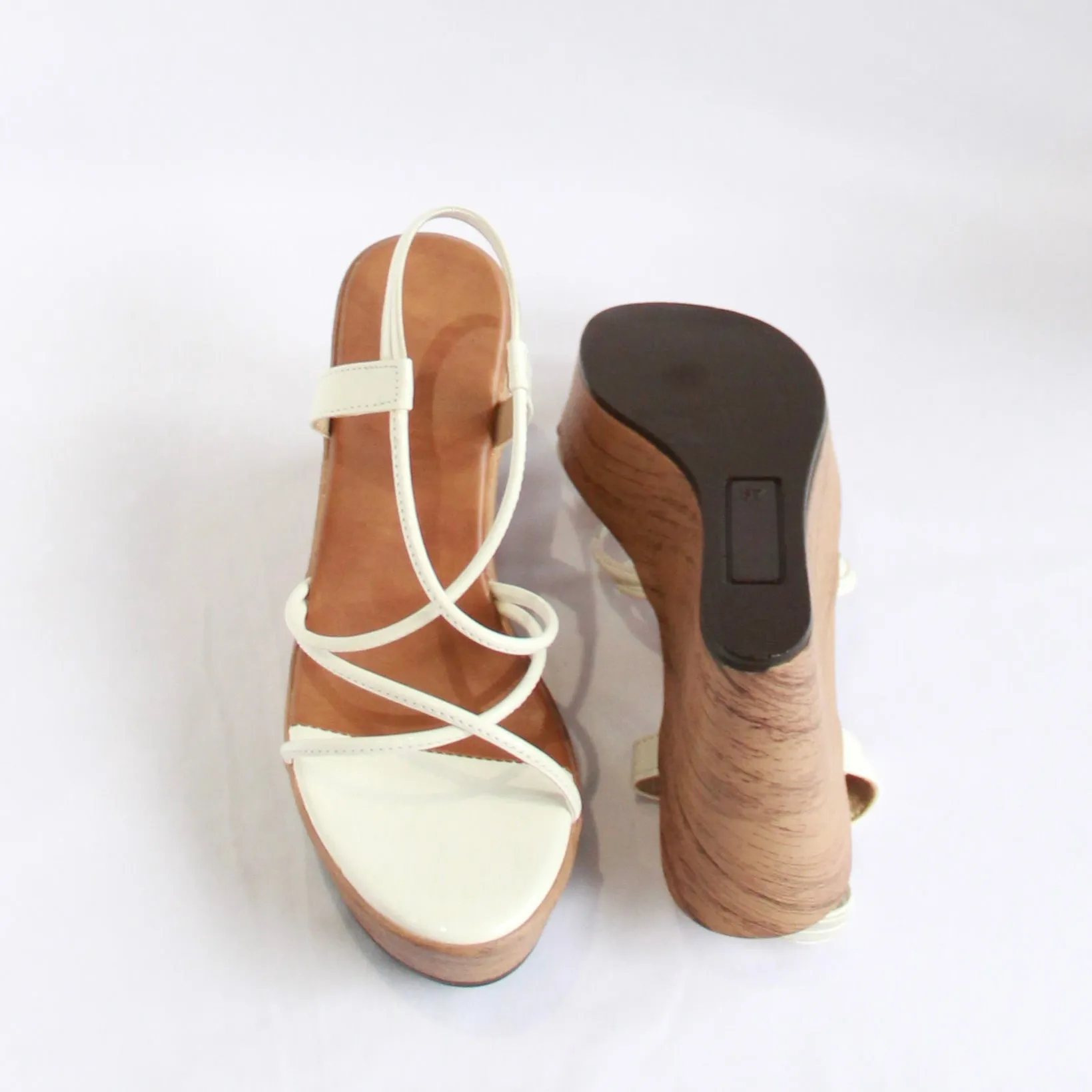 Strappy Wedges - White