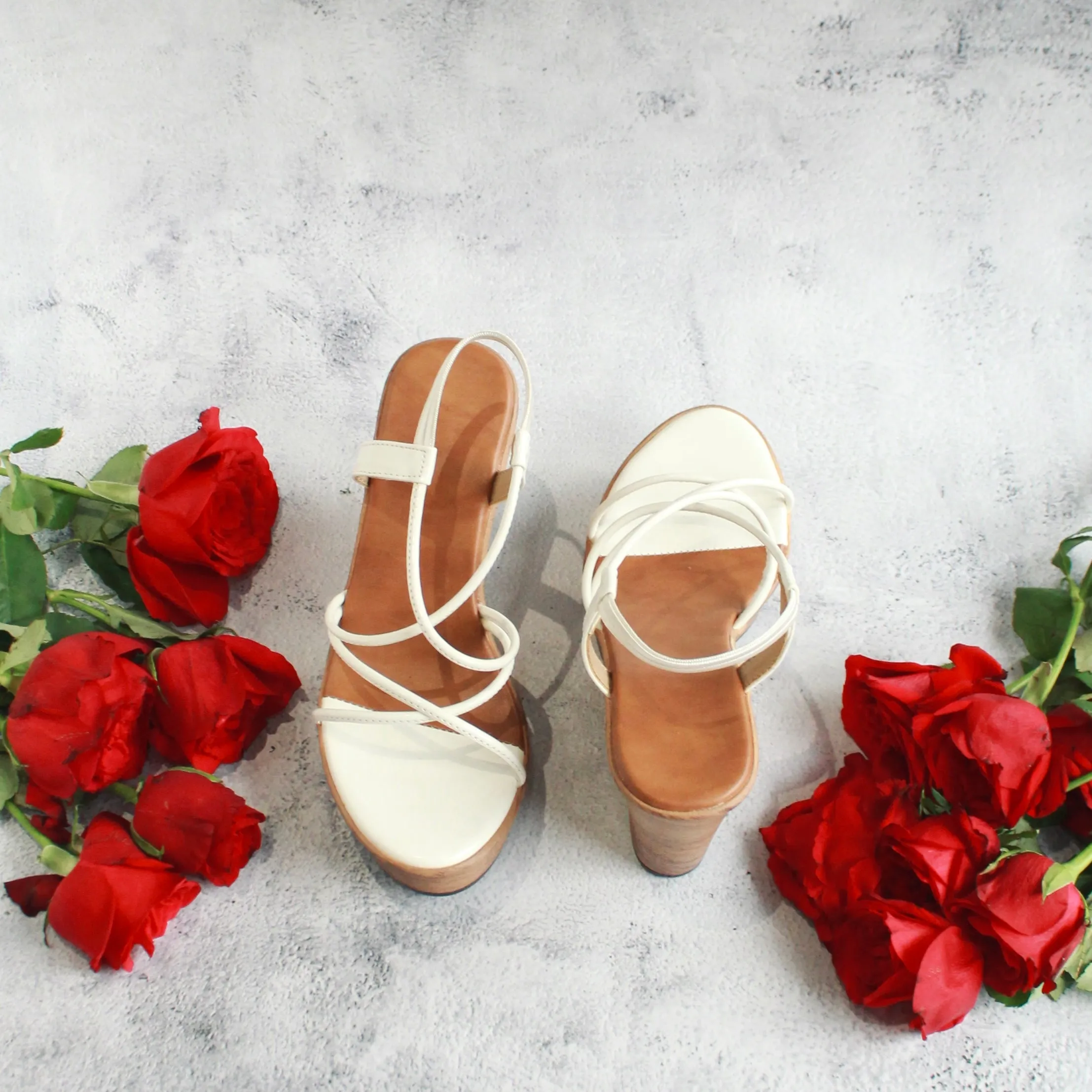 Strappy Wedges - White