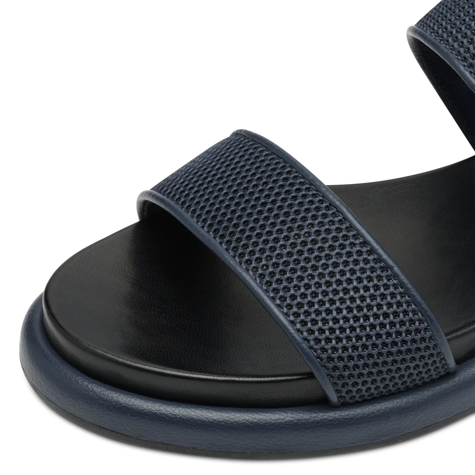 Straw Detail Sandal - Navy